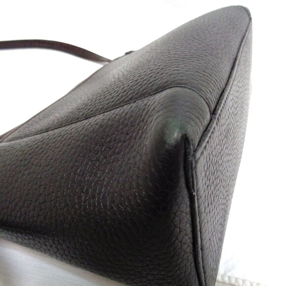 VTG BRIGHTON Organizer Black & Brown Leather Croc Embossed Shoulder Bag Purse - Picture 9 of 16